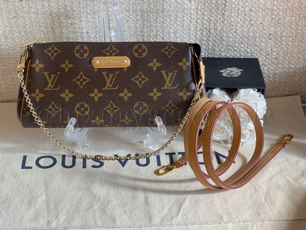 Authentic Louis Vuitton Monogram Eva Crossbody Clutch 