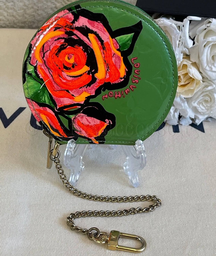 Round Coin Purse ROSES by Stephen Sprouse