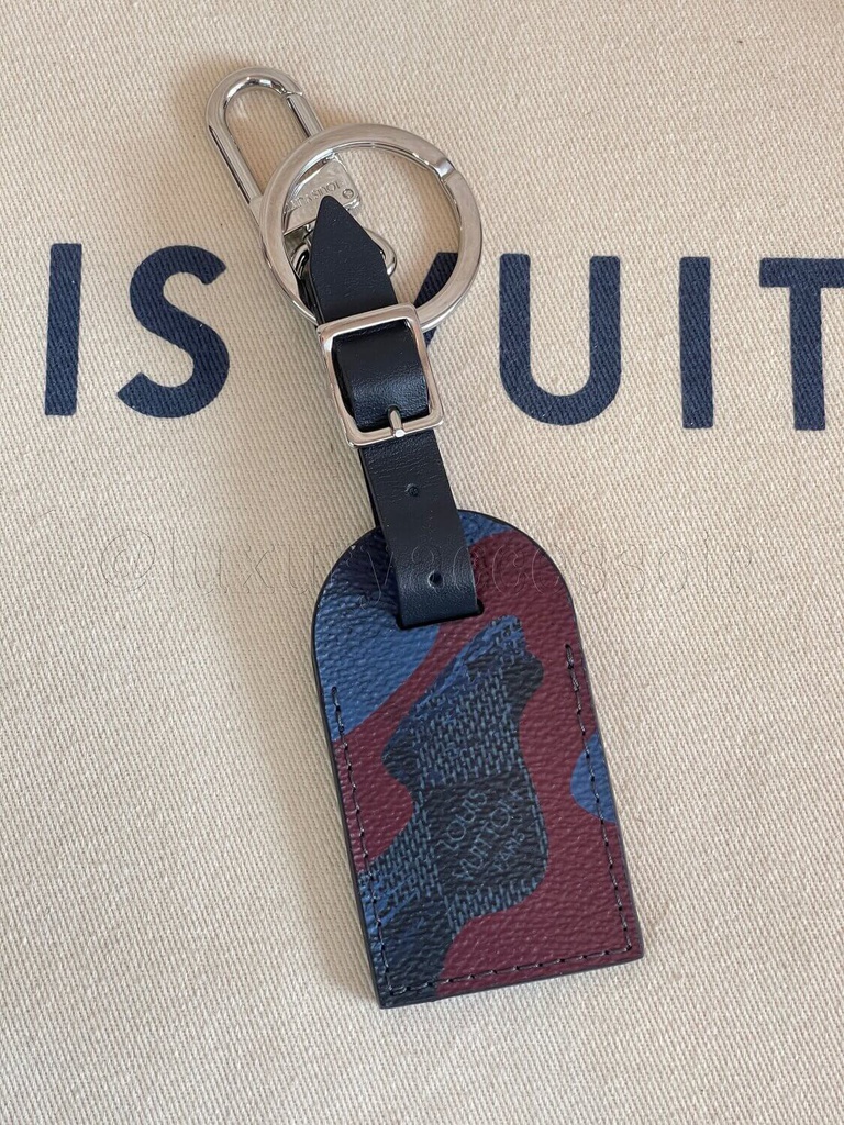 bagcharm luggage tag Damier cobalt camouflage